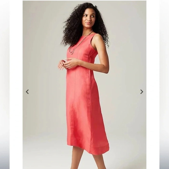 J.Jill NEW Elliptical-Hem A-Line Breathable Linen Blend Lagenlook Midi Dress XS - Picture 3 of 14
